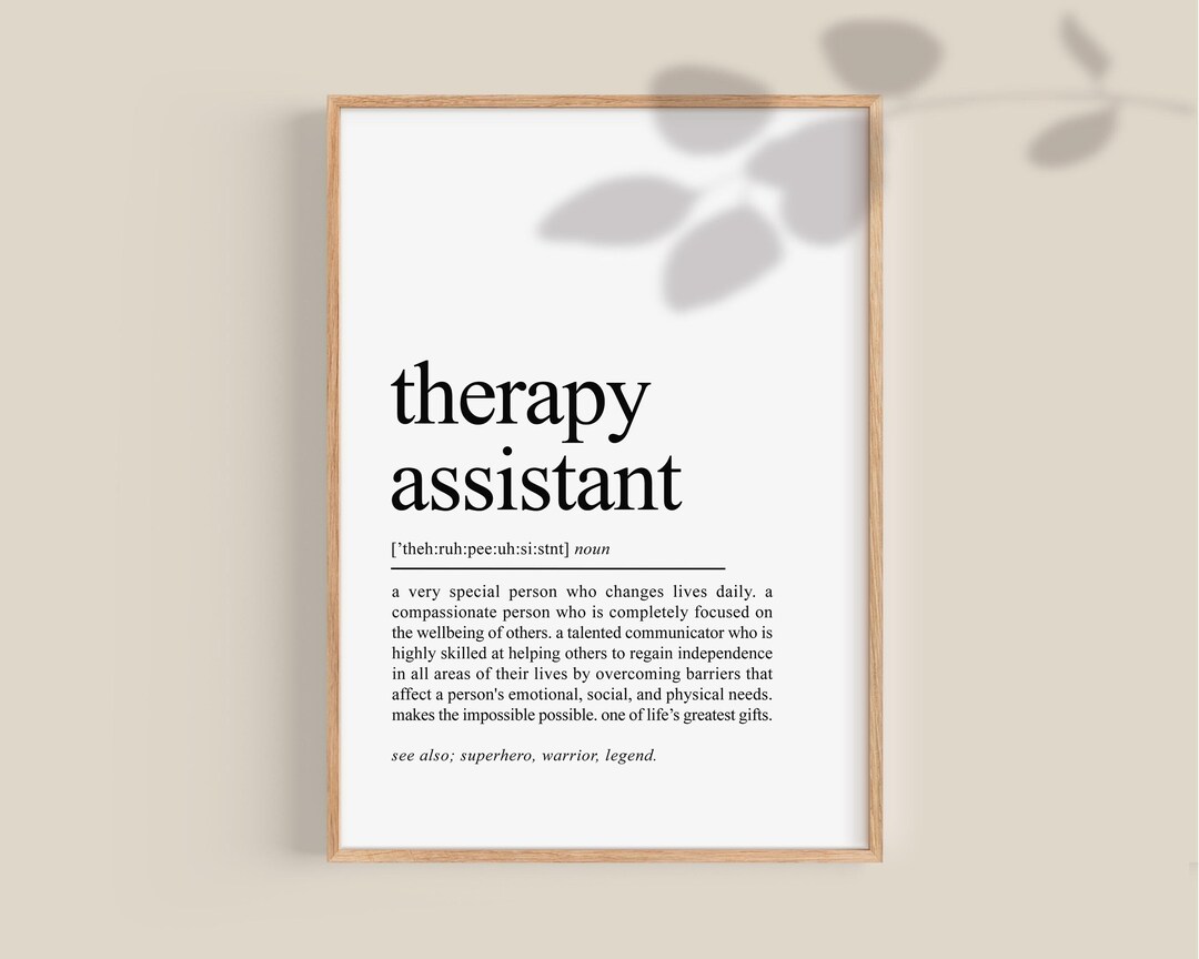 Therapy Assistant Definition Print, Occupational Therapist Gift, OT ...