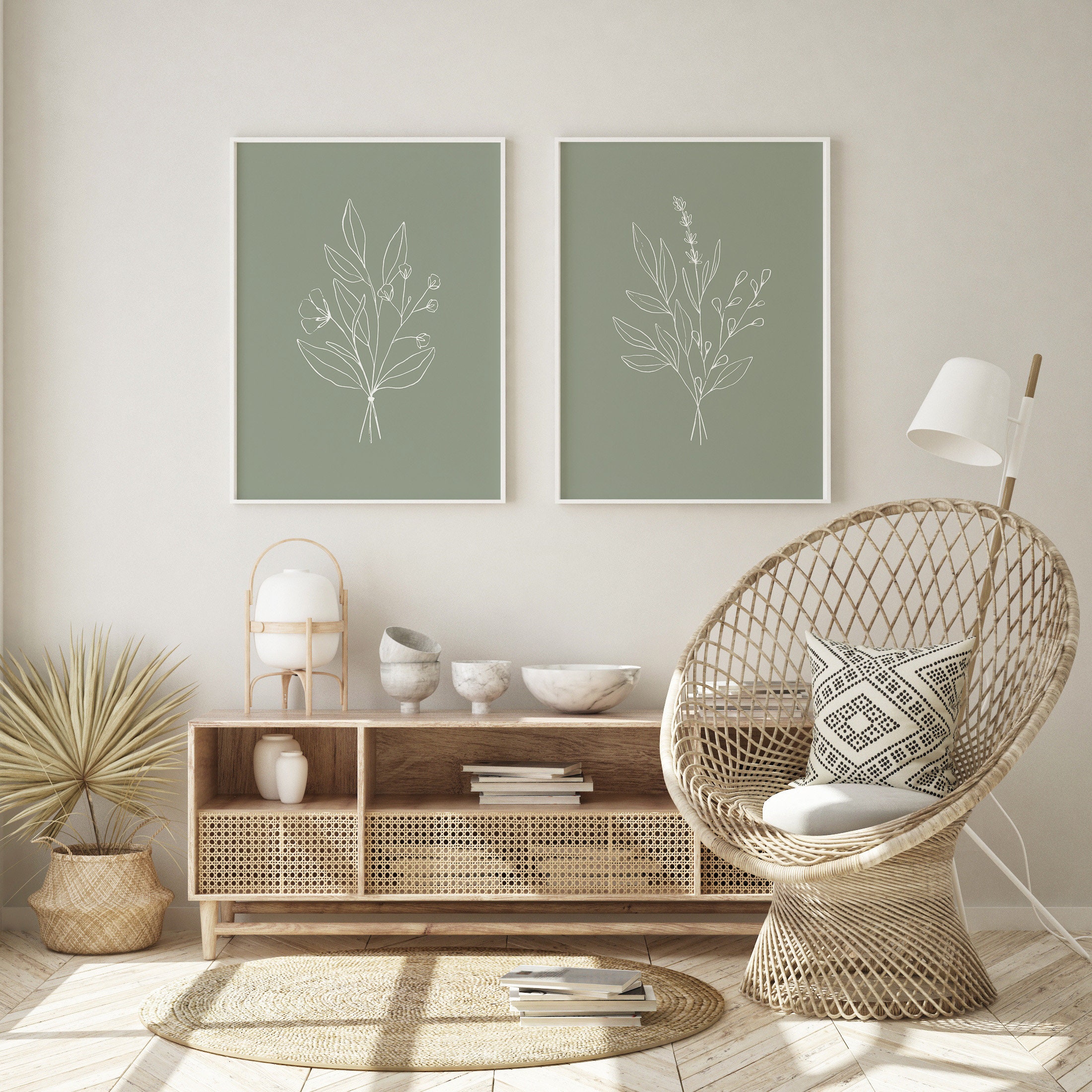 Flower Line Art Prints Digital Download Fall Decor Floral - Etsy