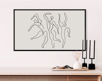 Samsung Frame TV Art | Modern Abstract Line Art | Minimal Artwork for 4k Frame TV | Neutral Wall Decor | Digital TV Art Printable