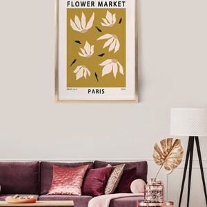 PARIS Flower market poster Love Paris Wall Art Gift Trendy abstract floral art print for Paris Lover Retro flower print digital download image 5