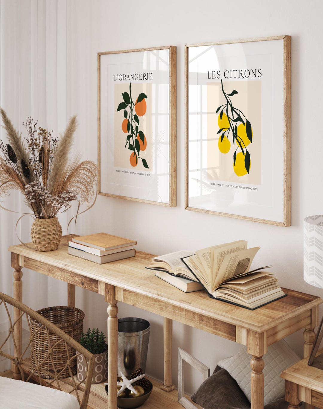 Fruit Market Prints Set of 2 Lemon Poster Modern Kitchen Printable ...