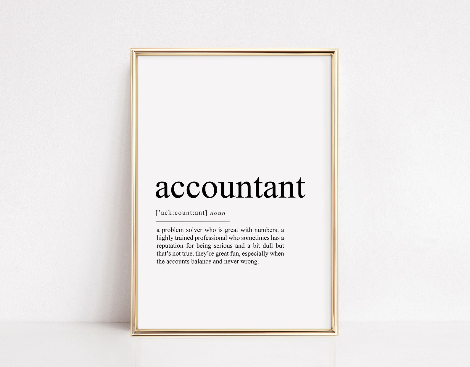 Accountant Definition Print Accountant Gift Gifts for | Etsy