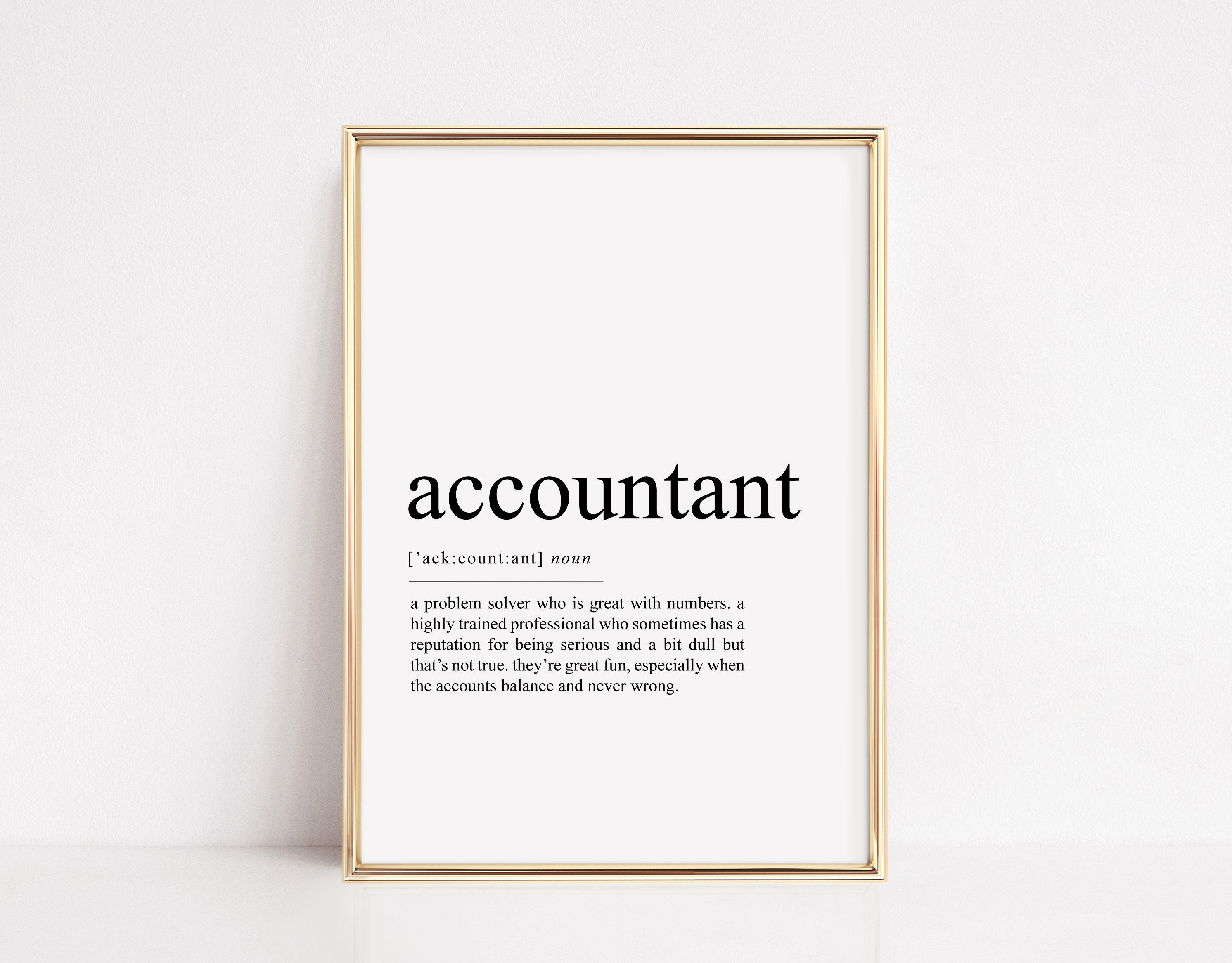 Accountant Definition Print, Accounts Office Wall Art Gifts (digital ...