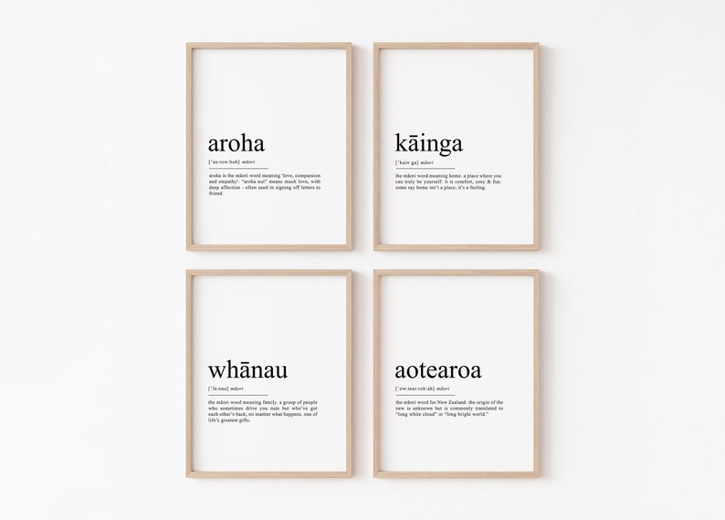 Nieuw-Zeeland poster, Aotearoa definitie print, Nieuw-Zeeland familie cadeau huwelijksgeschenken, Maori Wall Decor Maori afdrukbare kunst digitale download afbeelding 3