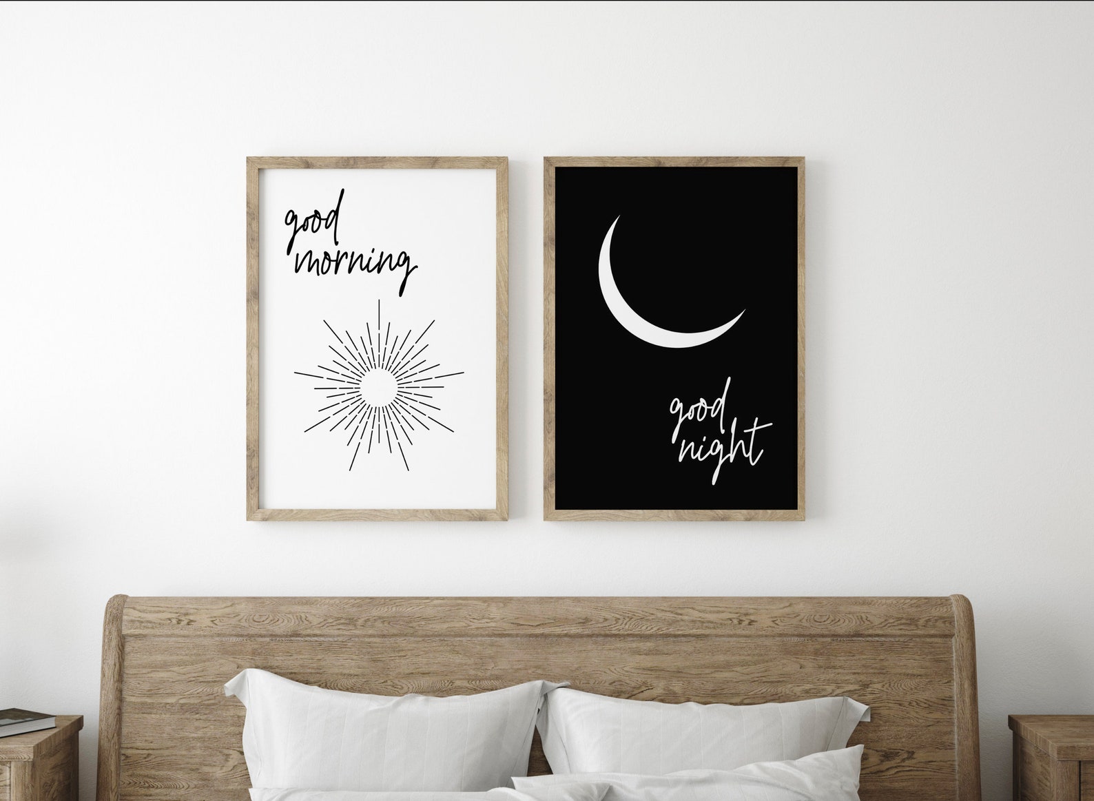 Good Morning Good Night Bedroom Wall Art Bedroom Poster Etsy