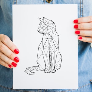 Cat print, Cat Line Art Drawing  Trendy Cat poster, Cool Dorm Prints, Nursery Wall Decor, Cat Mom gift, Printable Wall Art, Digital Download