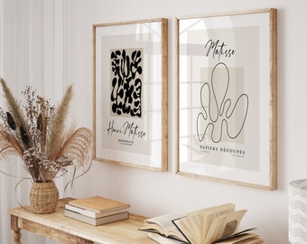 Best Seller Wall Art Matisse Print Set of 2 Art Deco Wall Art Beige Matisse Modern Museum Exhibition Poster Bestseller Printable DIGITAL