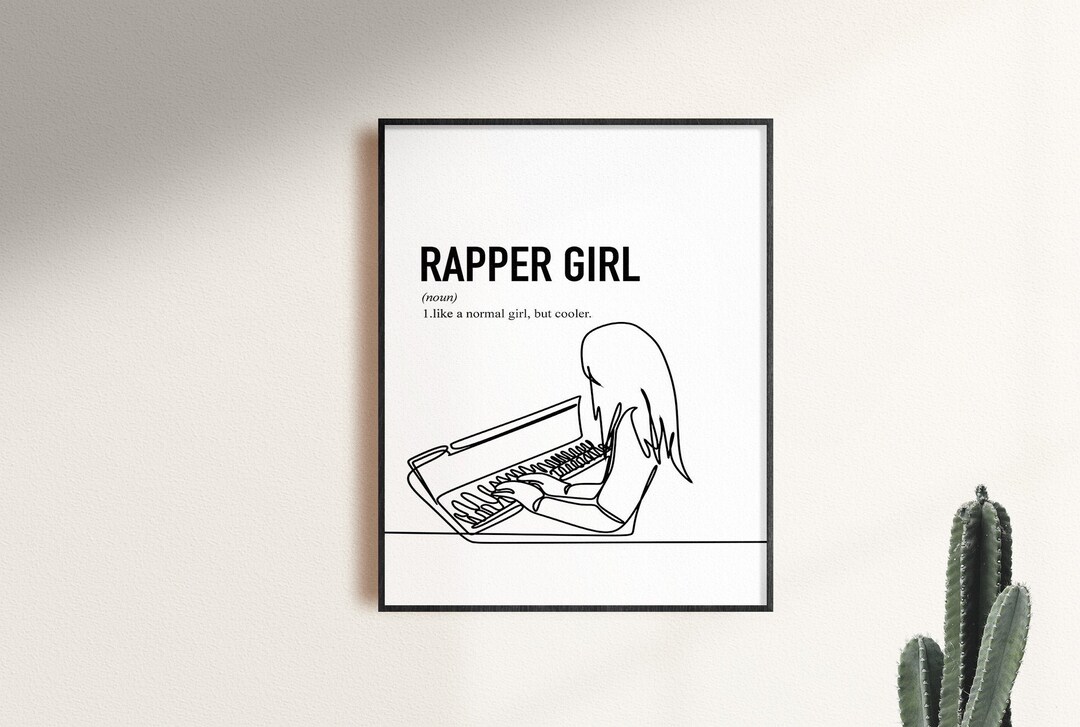 Music Girl Print, Music Lover Gift for Her, Rap Posters, Keyboard ...