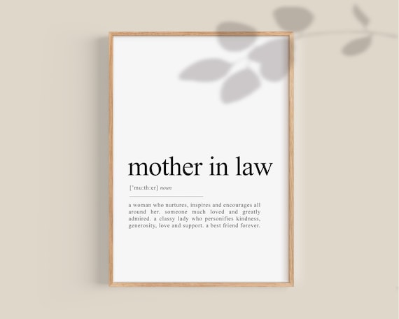 Mother in law gift, mother-in-law gift, gift for mother in law, personalised gift, birthday gift, mother's day gift, printable