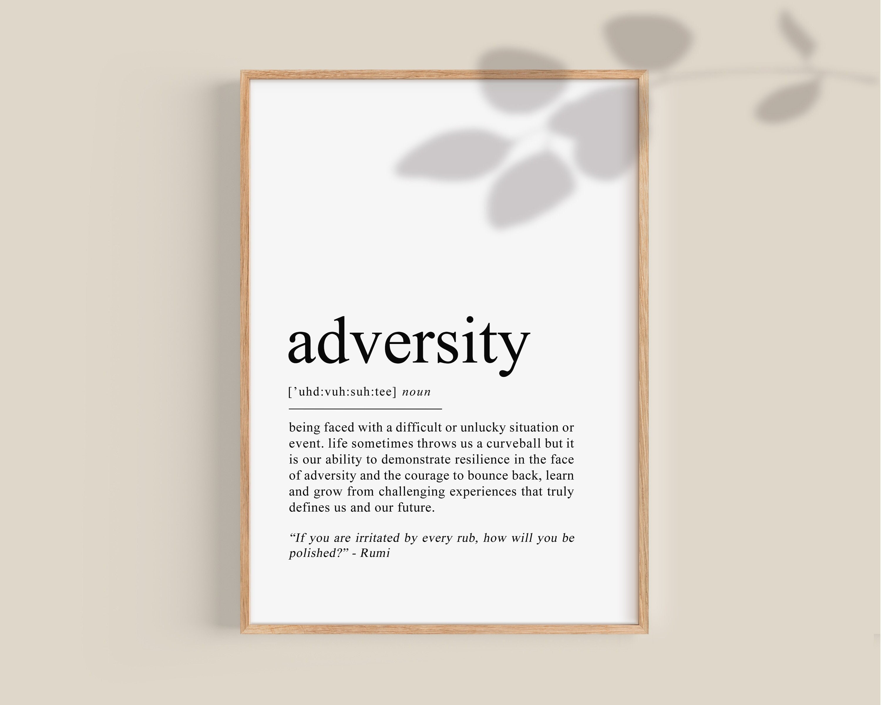 Adversity Definition Print Classroom Poster Office Wall Decor Entrepreneur Gift Inspirational Quotes Boss Lady Art DIGITAL DOWNLOAD Etsy