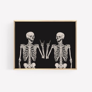 Skeleton Wall Art, Funny Skeleton Poster, halloween decor, halloween decorations, halloween art print printable wall art | DIGITAL