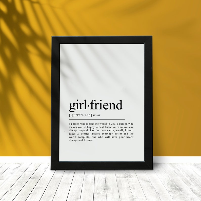 Girlfriend Definition Print, Minimalist Valentine Decor (digital ...