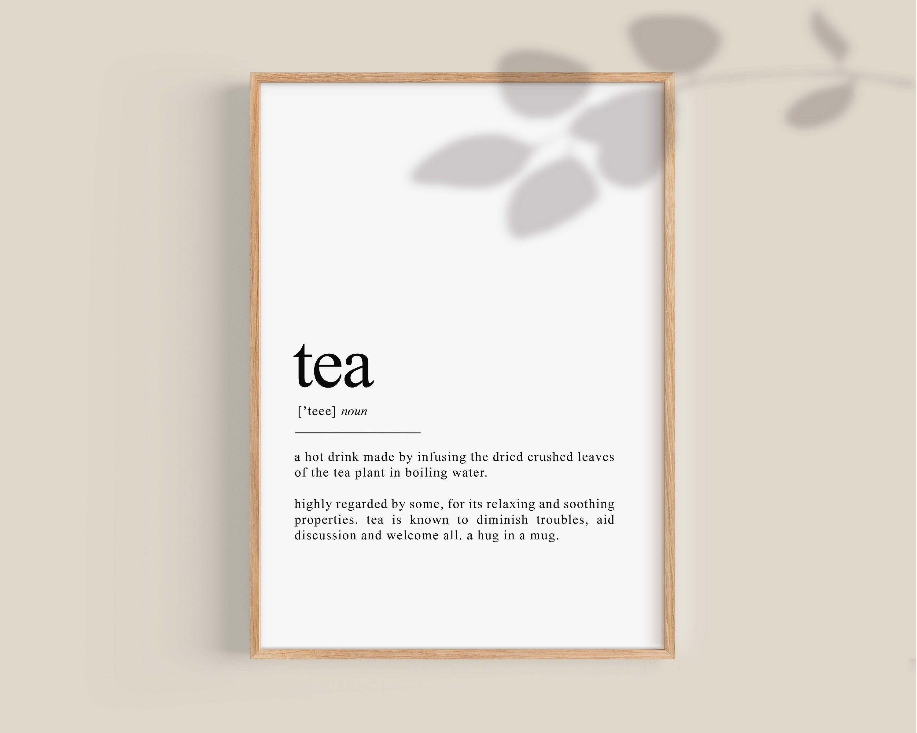 Tea definition tea wall art tea posters tea print kitchen wall Etsy