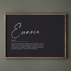 Eunoia Definitionsdruck | Griechischer Druck, griechische Geschenke, inspirierende Wandkunst, motivierendes Zitat, Bürowanddrucke, druckbare Wandkunst