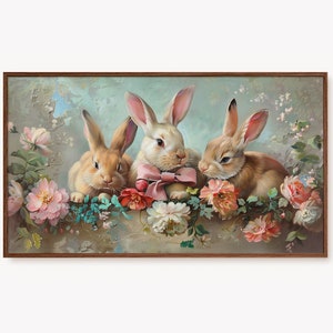 Easter Frame TV Art Samsung Frame TV Art, Spring Frame Tv Art,Easter Tv Art Easter Bunnies, Bunny Rabbits Rustic Art | DIGITAL Download