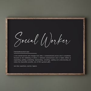 Regalo per assistente sociale, stampa della definizione di assistente sociale, regalo per lavoro sociale, regali di laurea per assistente sociale, download digitale, arte da parete stampabile