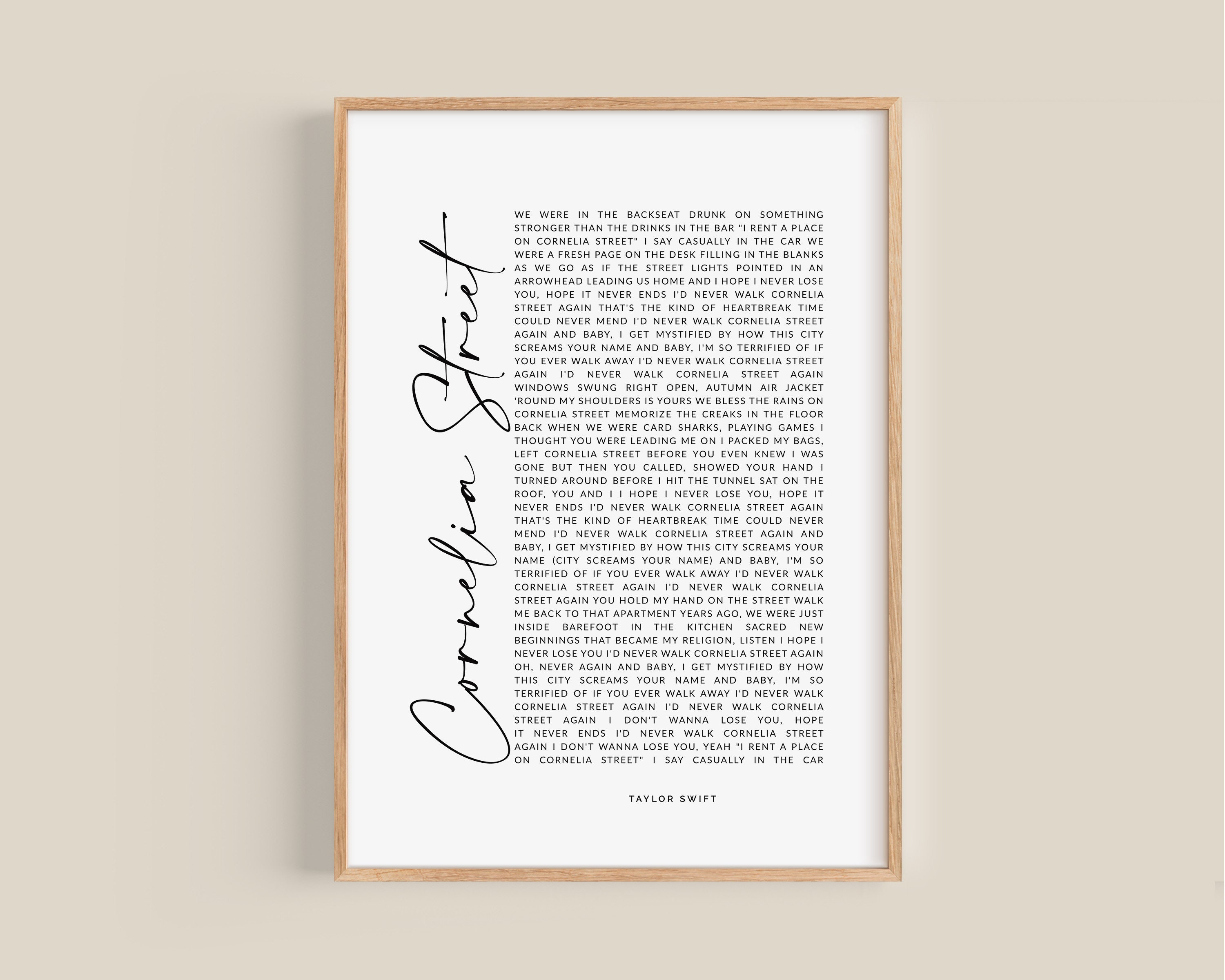 Taylor Swift print Cornelia Street Lyrics Lover Album Print | Etsy