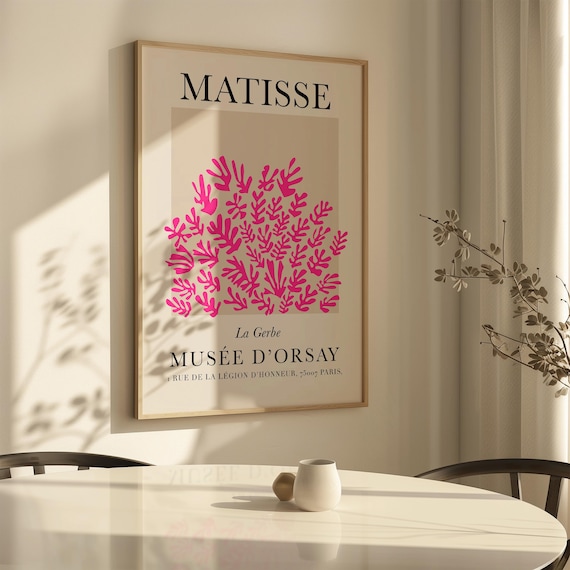 Matisse Print Pink Wall Art Trending Apartment Decor Modern Abstract Botanical Printable Wall Art (Digital Download)