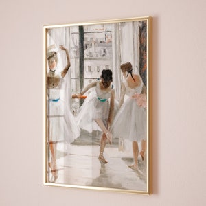 PRINTABLE Vintage Ballet Oil Painting Original Ballerina Artwork Ballet Dancer Girls Room Trendy Antique Ballet Dancing Nursery Wall Decor