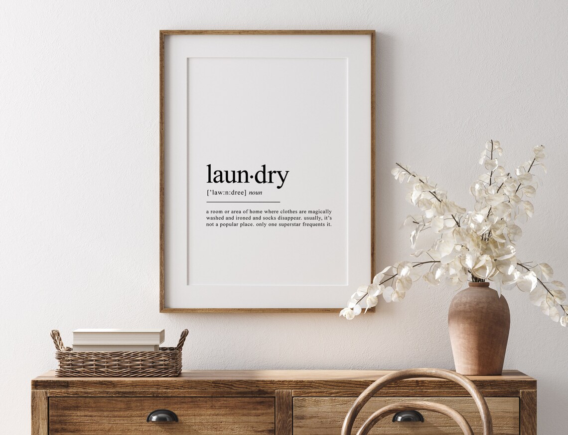 Laundry Definition Poster Laundry Print Utility Room Print Etsy