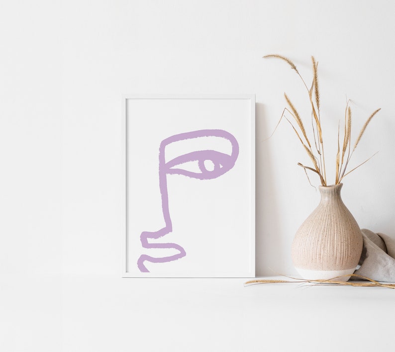 Abstract Line Art Woman Face One Line Drawing Minimalist - Etsy