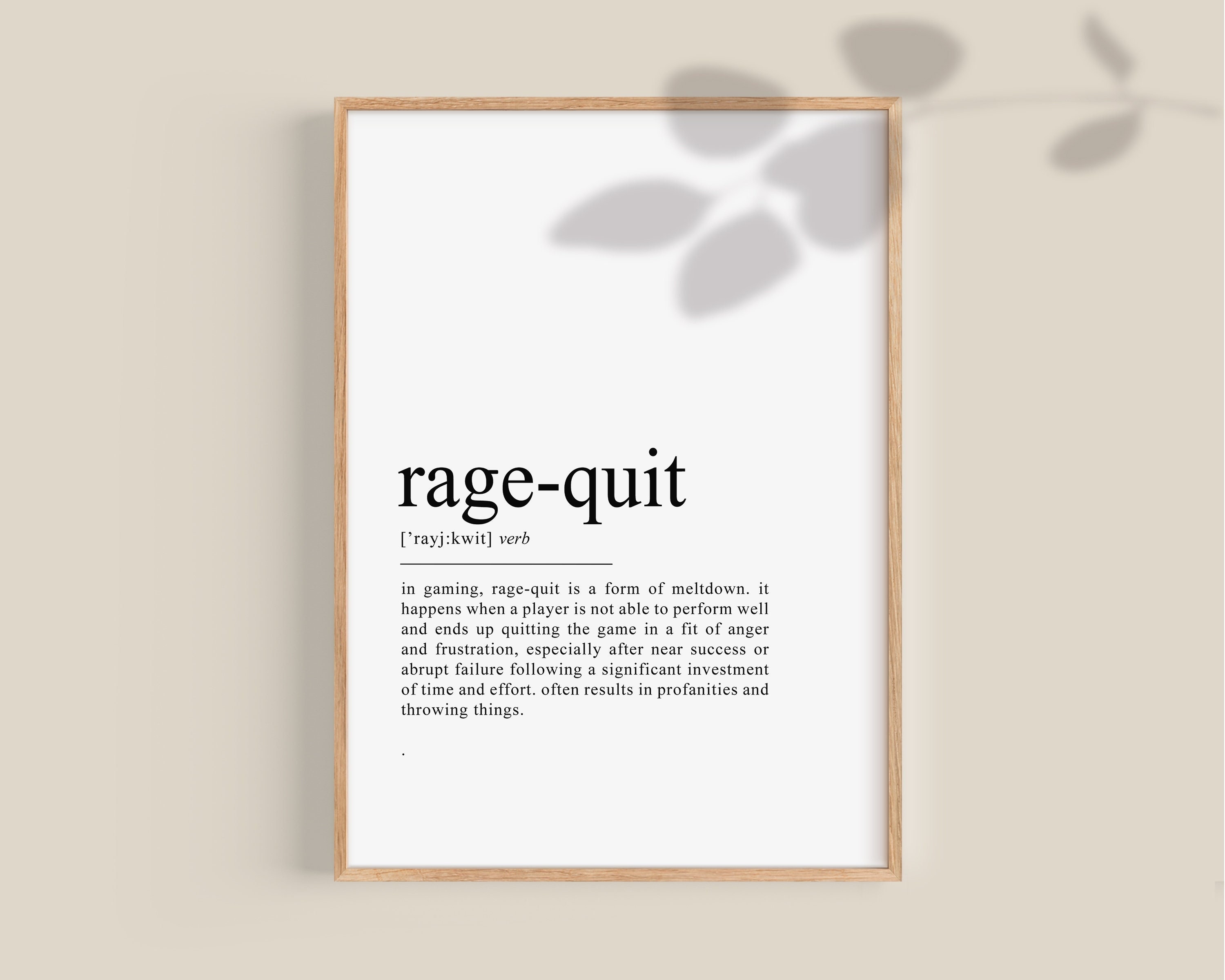 Rage Quit Game - Rage Quit Definition, Gaming Zoom gifts | Poster