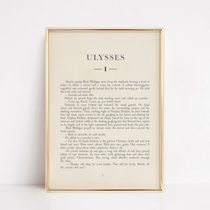 James Joyce gift, Ulysses Wall Art, James Joyce Home Decor, Teacher Gift, Ulysses book page, book lover gift, book quote classics literature