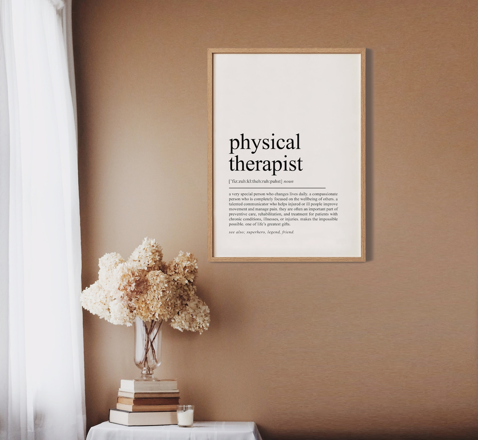 Physical Therapist Definition Print Physical Therapist Gift Etsy