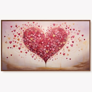 Valentines Day Samsung Tv Art Valentine Decor Spring Frame TV Art Heart Valentine Painting Smart Tv Trendy Wedding Screensaver Background