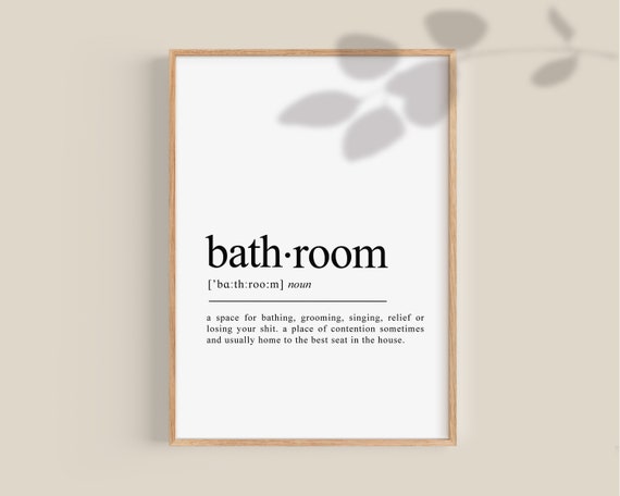 Bathroom Definition Print: Funny Restroom Wall Art (Digital Download)