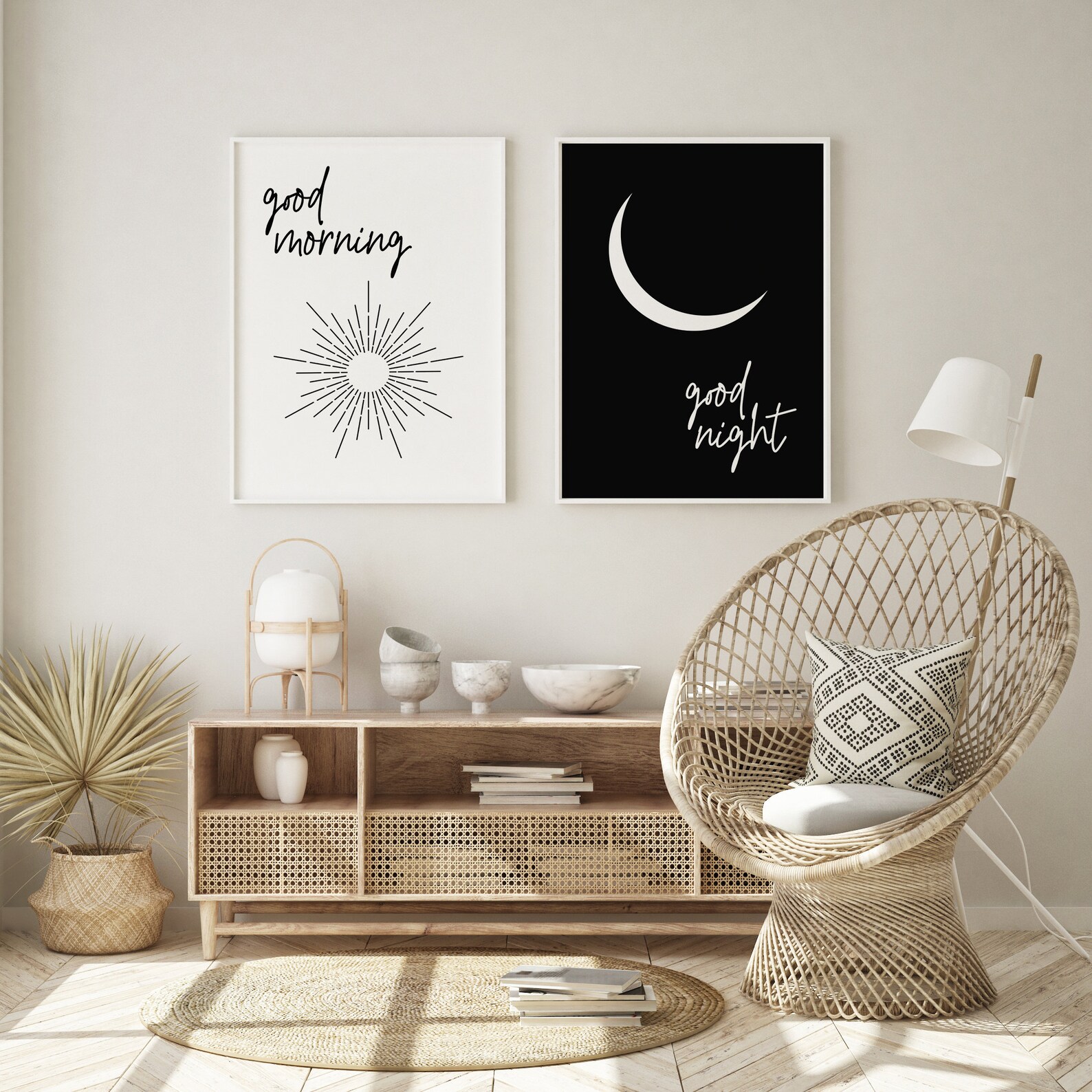 Good Morning Good Night Bedroom Wall Art Bedroom Poster Etsy