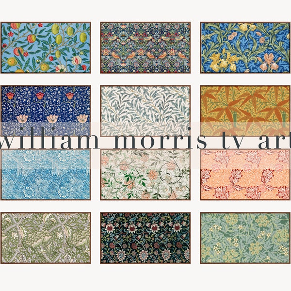 Samsung Frame TV Art William Morris Frame TV Art Nouveau Ensemble de 15 vintage Flower Prints Bundle Floral Artworks DIGITAL Download