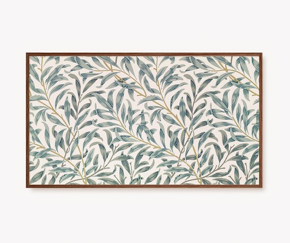Samsung Frame TV Art William Morris | Willow Bough Vintage Flower Art, Soft Sage Green Floral Print, Delicate Botanical Art Digital Download