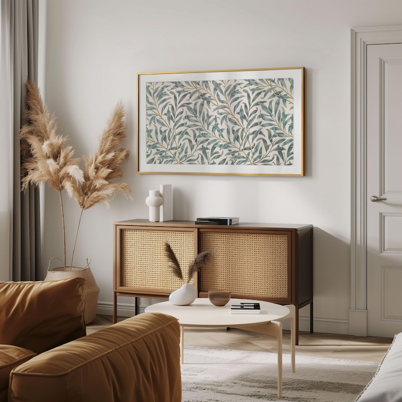 Samsung Frame TV Art William Morris | Willow Bough Vintage Flower Art, Soft Sage Green Floral Print, Delicate Botanical Art Digital Download image 3