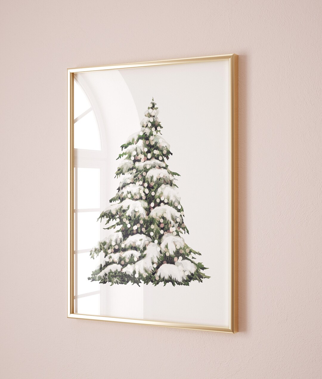 Christmas Wall Art Print, Vintage Christmas Pine Tree Art Prints Painting Rustic Fir Botanical Sketch Christmas Winter Wall Art Poster Vintage Christm