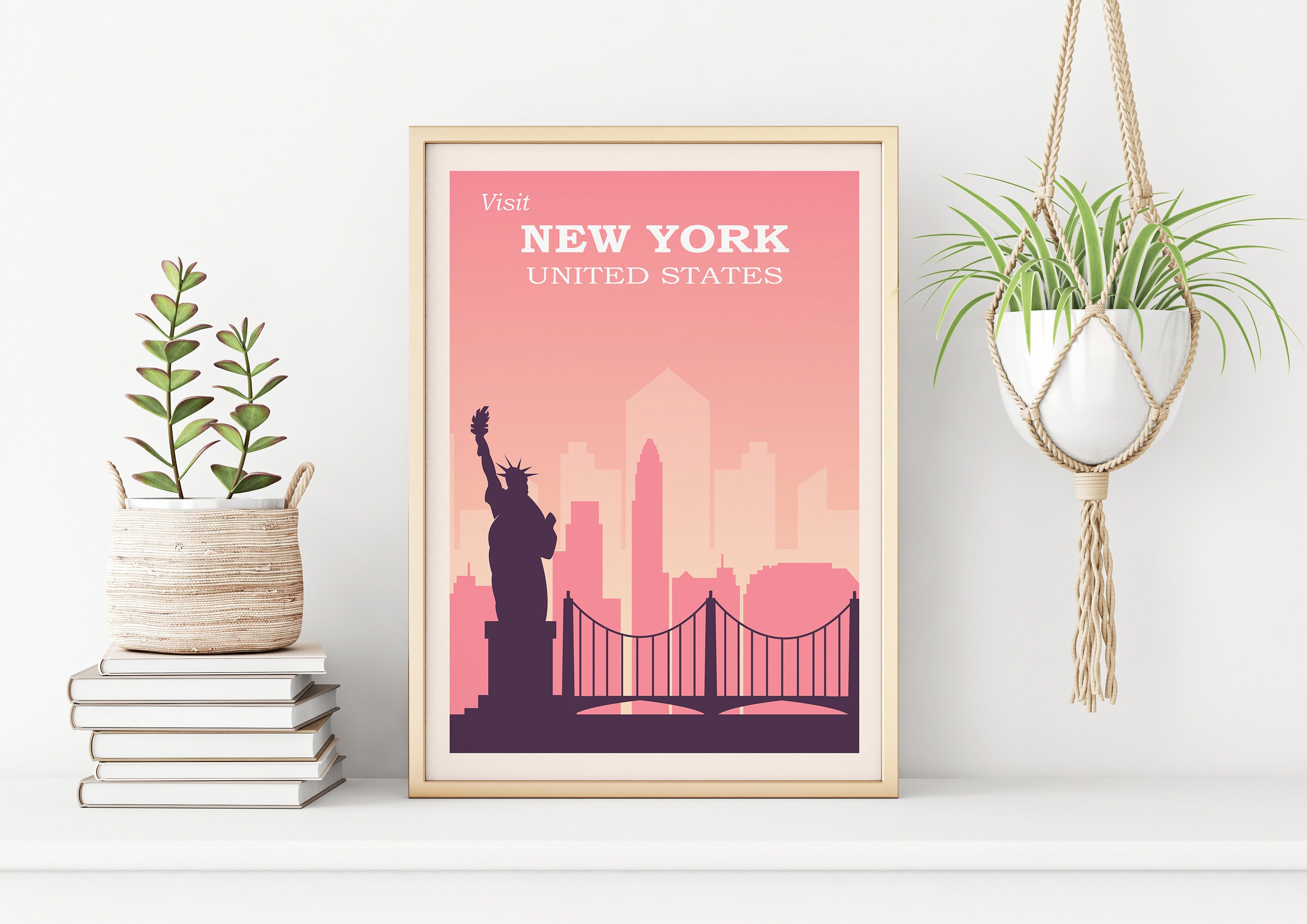Affiche de New York, Affiche de voyage de New York, Affiche des États-Unis,  Art mural de voyage, Art mural rétro, Cadeau de pendaison de crémaillère,  Grand art mural -  Canada