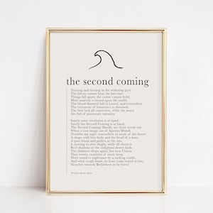 W.B. Yeats print, The Second Coming Poem, Yeats Quote, Yeats Gift, Gift for Teacher, literary gifts, poetry wall art, Digital Download