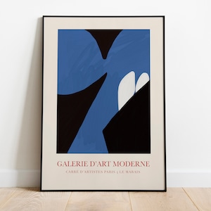 Trendy Blue Black Abstract Print, Modern Aesthetic Digital Prints, Navy Bathroom Wall Decor, Navy Blue Large Wall Art Digital Downloadable