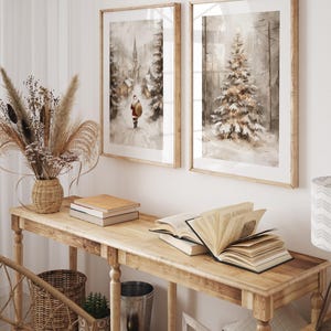 Vintage Christmas Prints Set of 3 Christmas Printables Winter Landscape ...