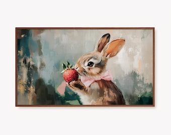 Easter Frame TV Art Easter Bunny TV Art Spring Tv Art Pastel Easter Decor Easter Bunny Screensaver Easter Painting Instant Digital Download