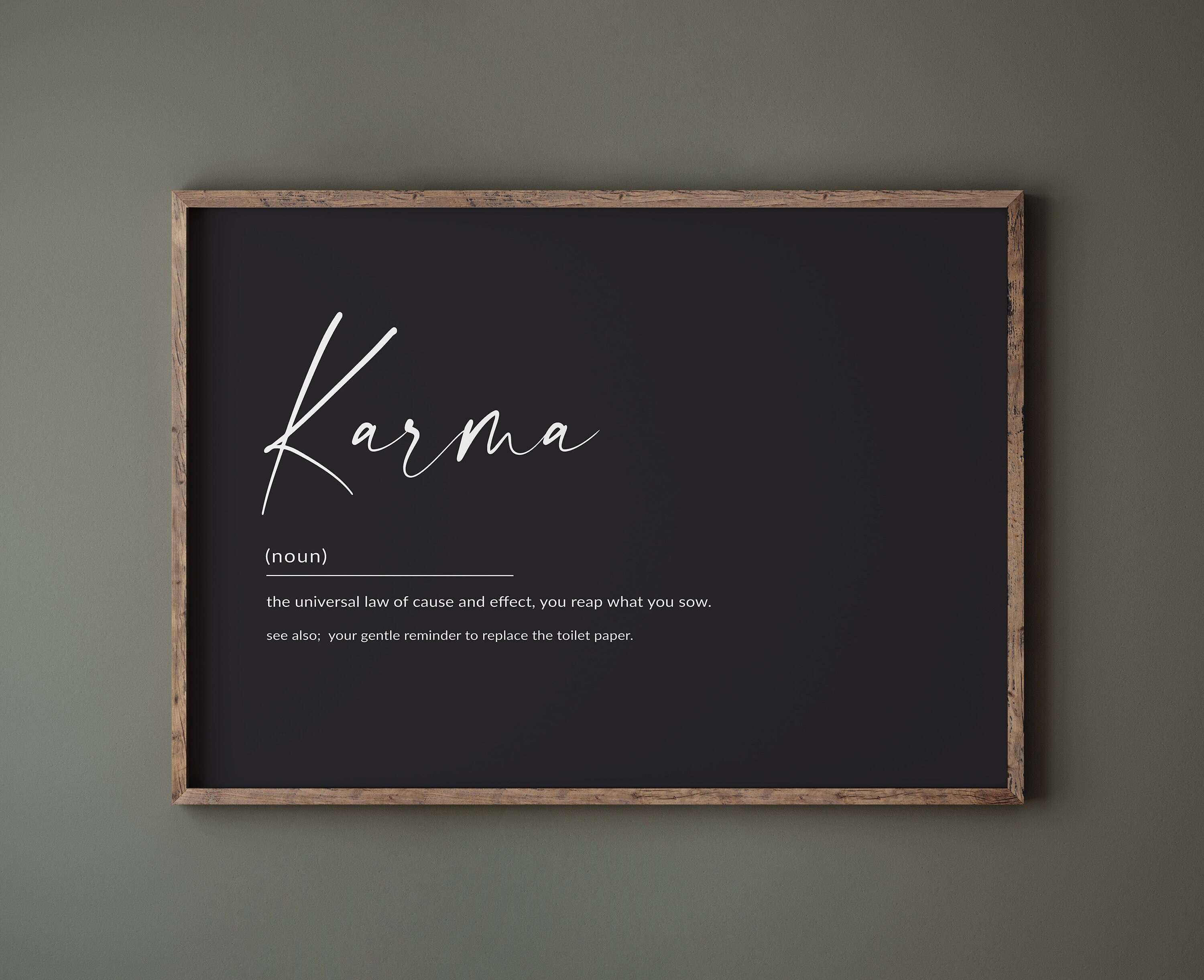 PRINTABLE Funny Karma Print, Karma Definition Poster, Karma Wall Art ...