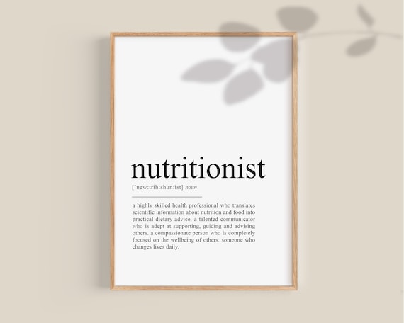 Nutritionist Definition Print, Nutritionist Gift, Dietitian Gift, Registered Dietician, nutritionist graduation gift, printables