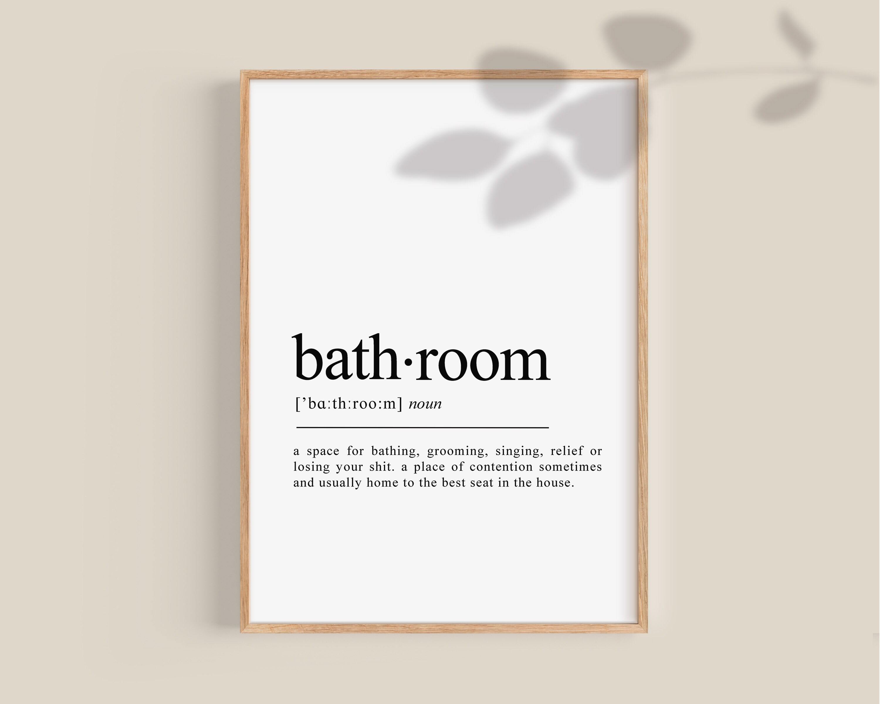 Funny Bathroom Prints Fun Bathroom Definition Cute - Etsy