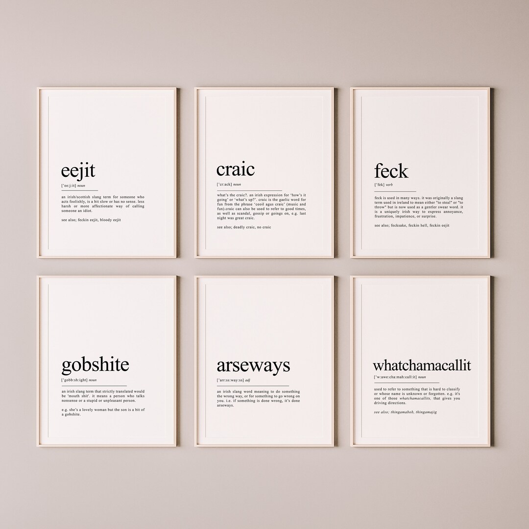 Funny Irish Gifts Gallery Wall Set of 6 Irish Prints Irish Etsy
