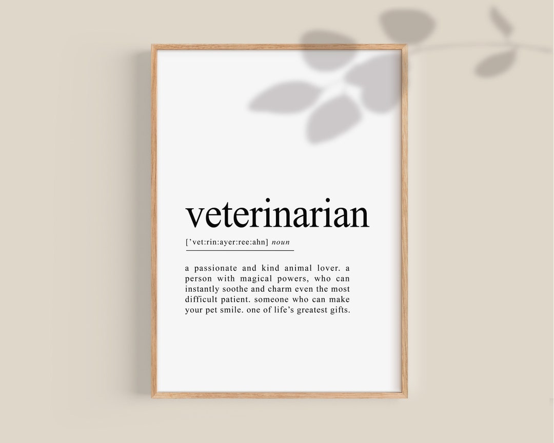 Veterinarian Definition Gift, Vet Print, Vet Gift, Student Veterinarian