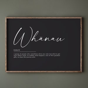 Maori Print, Whanau Definition Print, Whanau Poster, New Zealand Family Gift Wedding Gifts, Maori Wall Decor, Printable art Digital Download