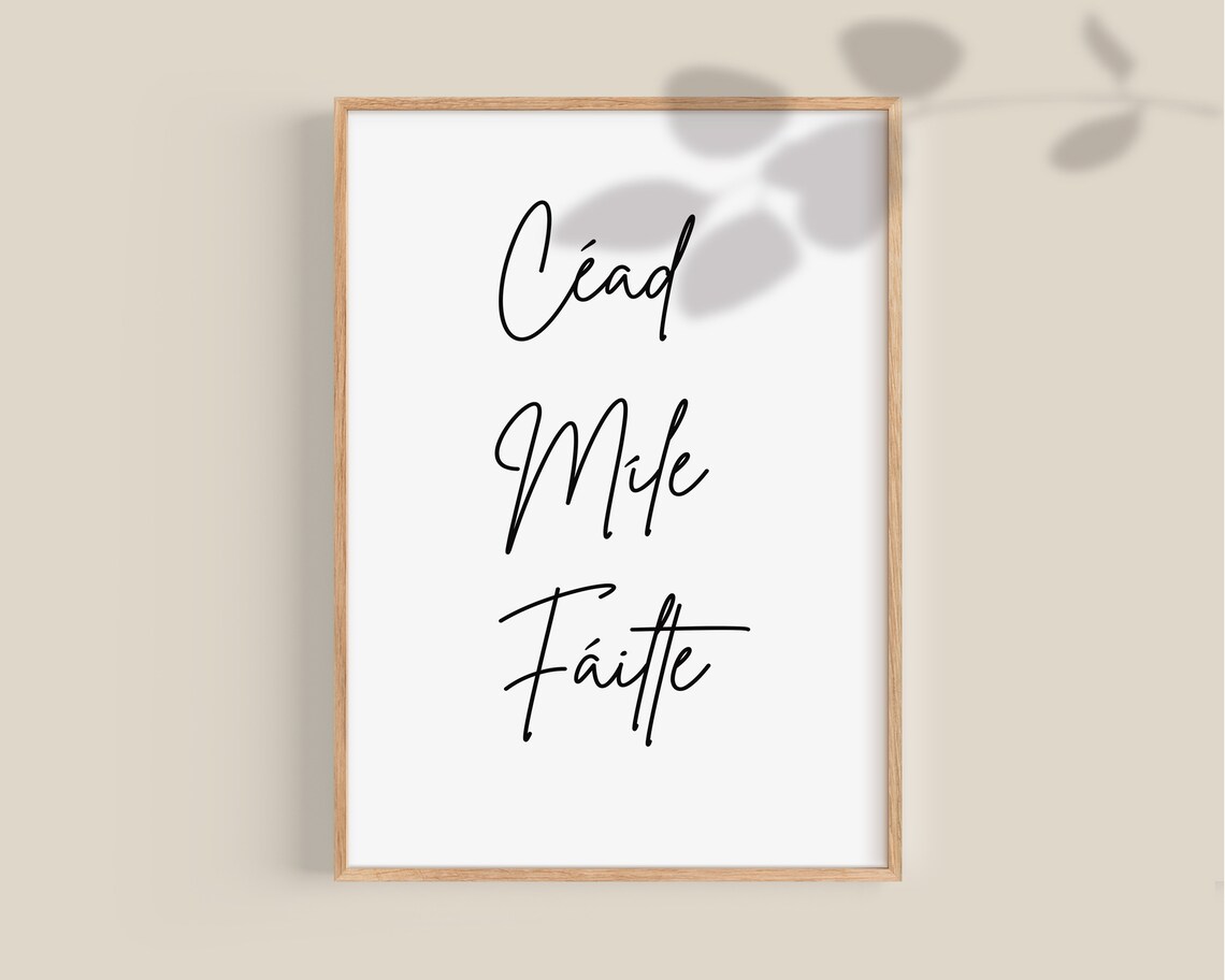 Céad Míle Fáilte Print Céad Míle Fáilte Sign Irish Wall Art