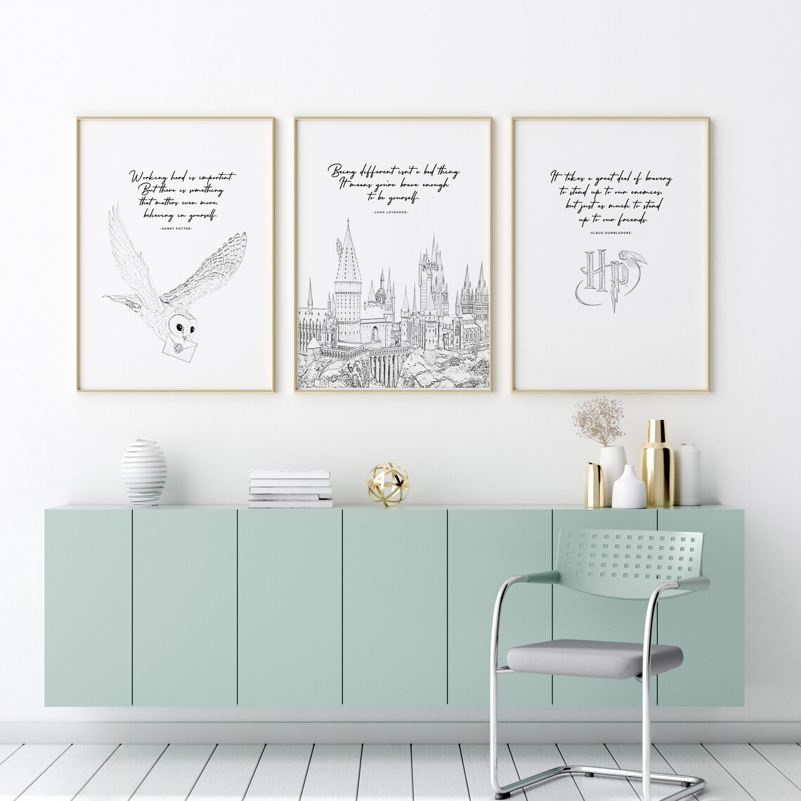 Harry Potter Wall Art Set of 3 Quotes Harry Potter Bundle | Etsy