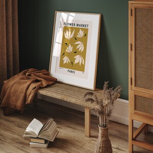 PARIS Flower market poster Love Paris Wall Art Gift Trendy abstract floral art print for Paris Lover Retro flower print digital download image 4
