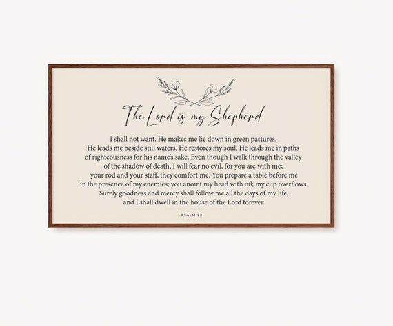 Samsung Frame TV Art Scripture Art  | Psalm 23 Digital TV Art, 4k tv frame art, Bible Verse Religious Christian wall art | Downloadable